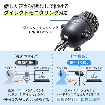 Amazon.co.jp: サンワサプライ USBマイク 単一指向性 タブレット